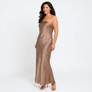 NWOT Show Me Your Mumu Large Taylor Tube Maxi Dress Dune Luxe Satin